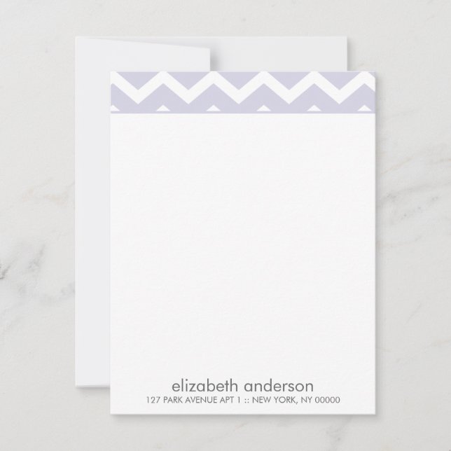 Snyggt Lila Zig Zag Chevron Mönster Note Cards Anteckningskort (Framsida)