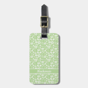 Snyggt Lime Green Girly Tropical Vår blommor Bagagebricka