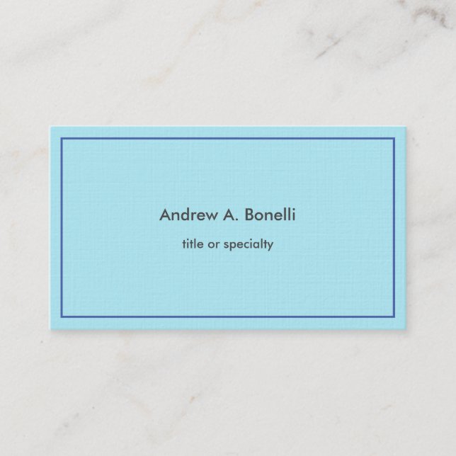Snyggt Linen Professionell Modern Light Blue Visitkort (Framsida)