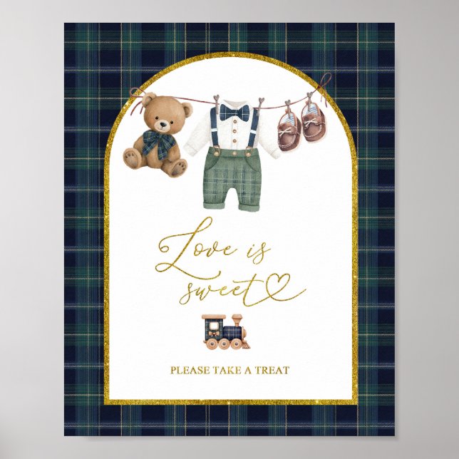 Snyggt litet gentleman Kärlek är sött festsign Poster (Framsidan)