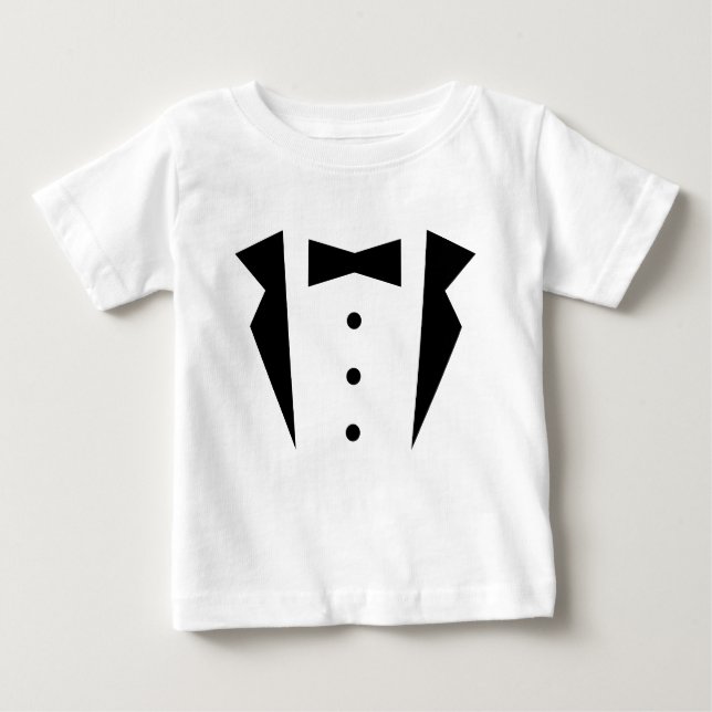 Snyggt Little gentleman Tuxedo med svart fack Tee Shirt (Framsida)