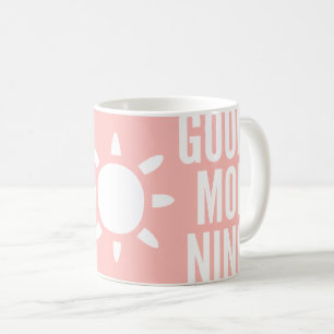 Snyggt Ljus rosa Bra God morgon Sol Tea Coffee Mug Kaffemugg