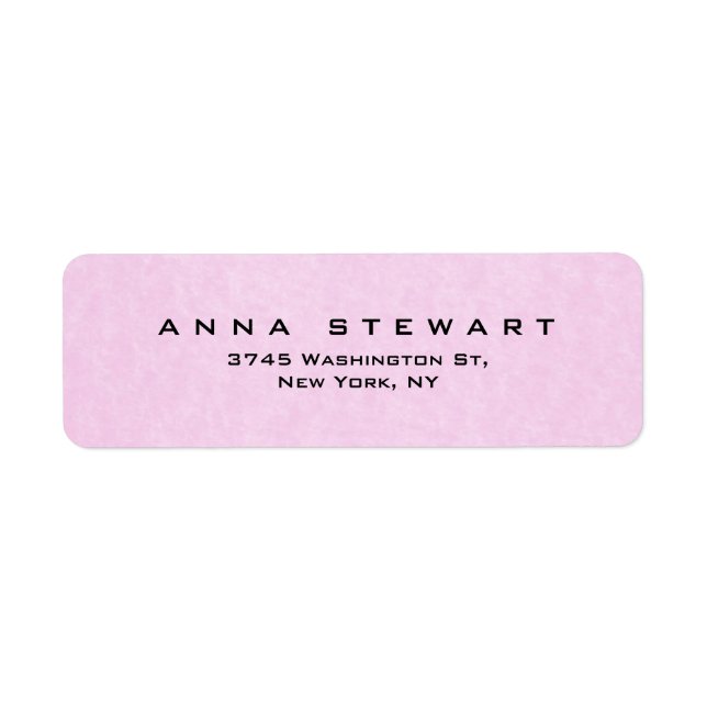 Snyggt Ljus rosa Professionell Modern feminin Returadress Etikett (Framsidan)