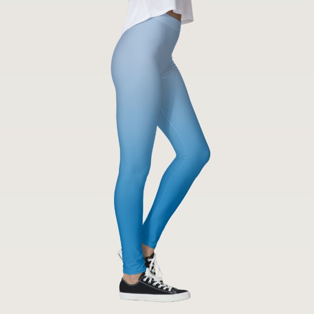 Snyggt Ljus till Mörk blått övertoning Leggings (Höger)