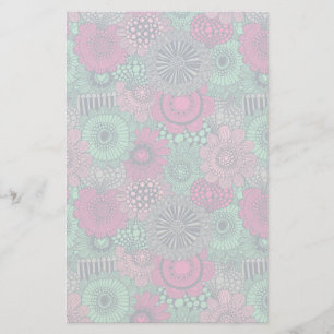 Snyggt ljusa mönster av vackra blommor brevpapper