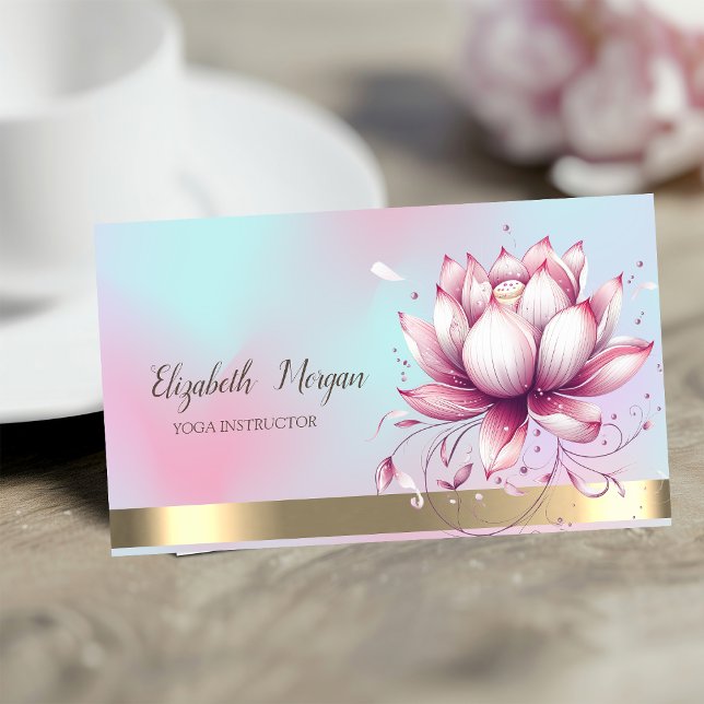 Snyggt Lotus Flower HoloGraph Visitkort (Skapare uppladdad)