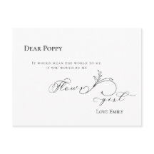 Snyggt Löv Black Script Flowergirl-begäran