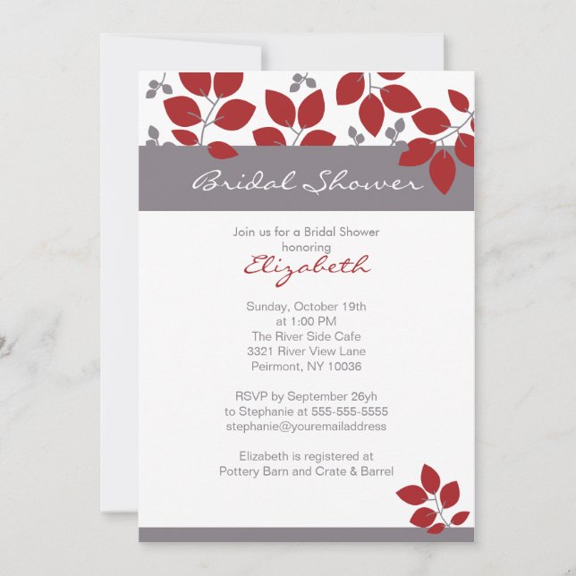 Snyggt Löv Fall Möhippa Inbjudan (Framsida)