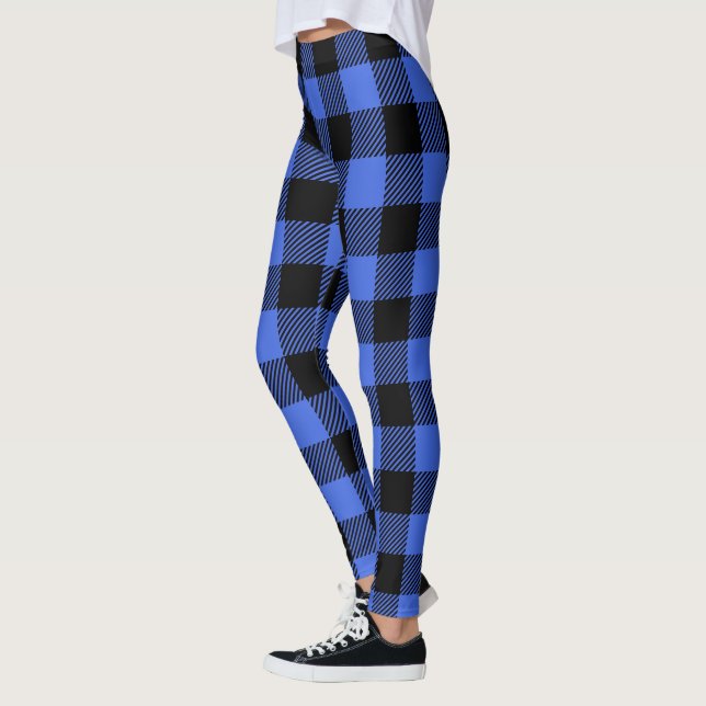 Snyggt Lumberjack Rustic Blue Buffalo Play Leggings (Vänster)