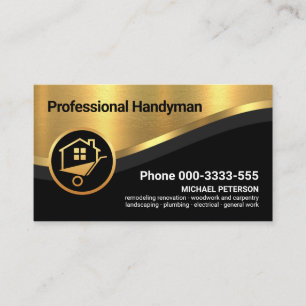 Snyggt Luxurious Guld Curve Wave-Handyman Visitkort