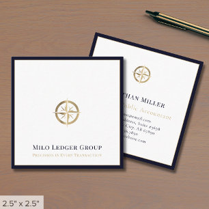 Snyggt Luxury Compass Logotyp Fyrkantigt Visitkort