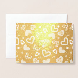 Snyggt Luxury Golden Hearts Valentine Day Folierat Kort