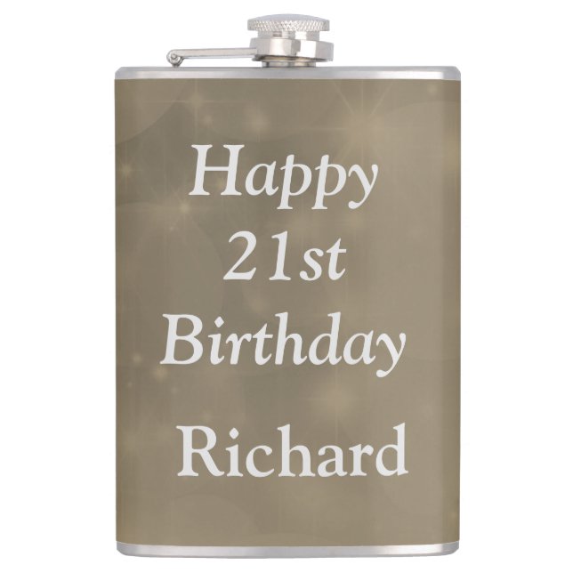 Snyggt Lycklig 21:a födelsedagen Fickplunta (Framsidan)