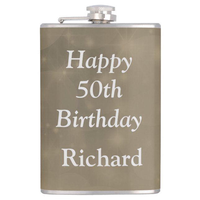 Snyggt Lycklig 50:e födelsedagen Fickplunta (Framsidan)