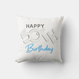 Snyggt Lycklig 50:e födelsedagstypografi Kudde
