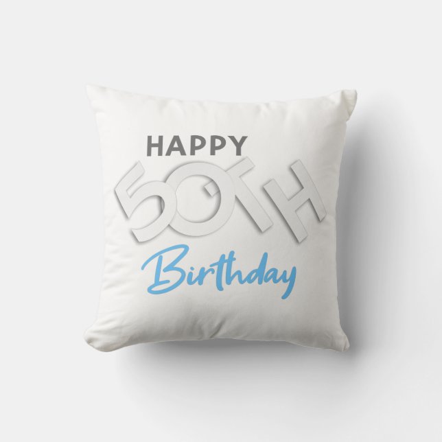 Snyggt Lycklig 50:e födelsedagstypografi Kudde (Framsida)