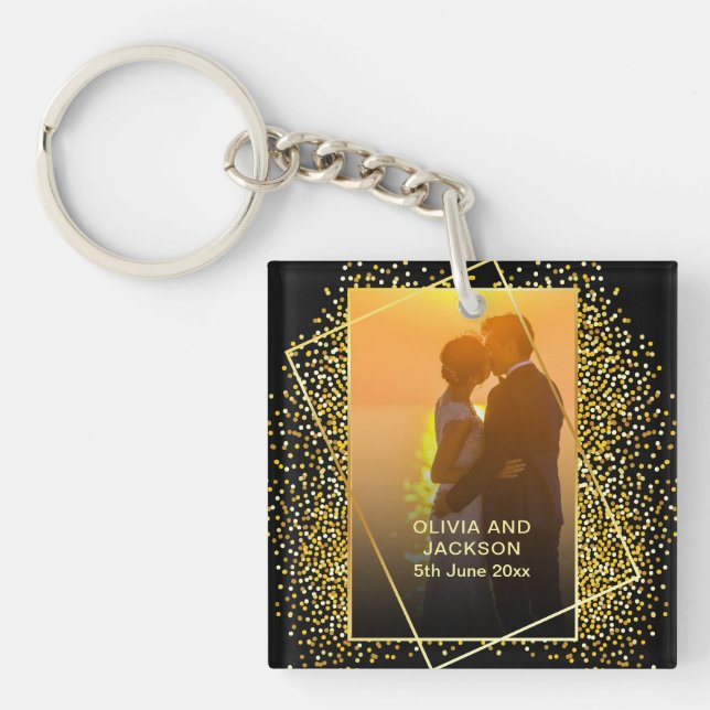 Snyggt Lycklig Alla hjärtans Guld Glitter (Framsidan)