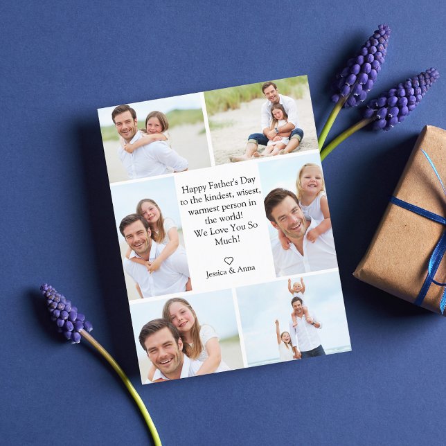 snyggt lycklig fars dag 6-fotokollage helg vykort (Skapare uppladdad)