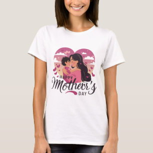 Snyggt Lycklig Mors dag T Shirt