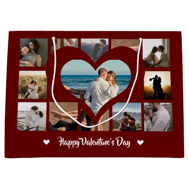 Snyggt Lycklig Valentine XO Photo Collage Red Larg (Framsidan)
