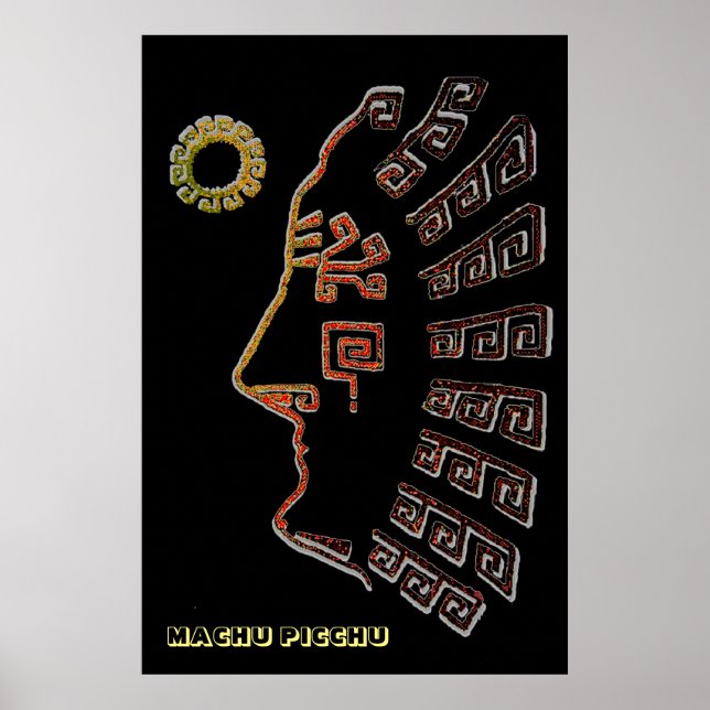 Snyggt Machu Picchu Silhouette Poster (Framsidan)