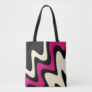 Snyggt Magenta Beige Black Tygkasse