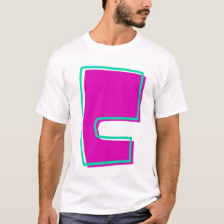 Snyggt Magenta och Teal Brev C T Shirt