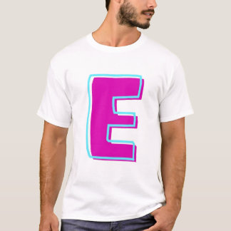 Snyggt Magenta och Teal Brev E T Shirt