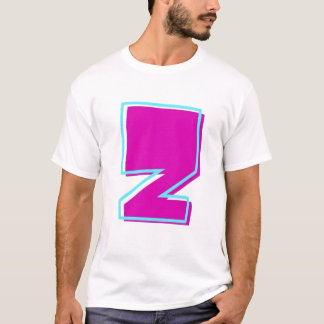 Snyggt Magenta och Teal Brev Z T Shirt