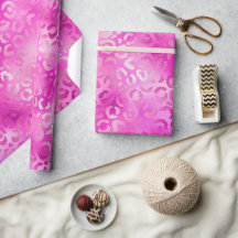 Snyggt Magenta Rosa Shimmer Glitter Leopard Spots