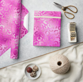Snyggt Magenta Rosa Shimmer Glitter Leopard Spots Presentpapper