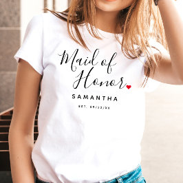 Snyggt Maid of honor Bröllop T Shirt
