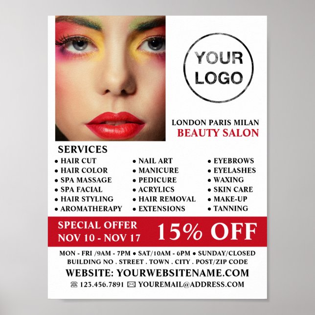 Snyggt Makeup Design, Beautician, Beauty Salon Poster (Framsidan)