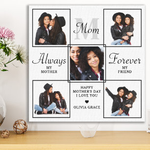 Snyggt MAMMA Personlig Monogram 5 fotokollage Canvastryck
