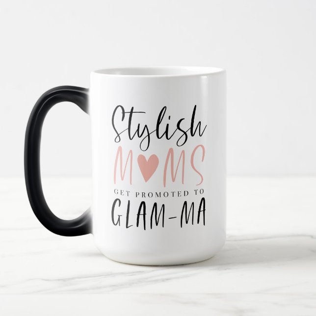 Snyggt Mammor befordra till Glam-morsa Typografi Magisk Mugg (Vänster)