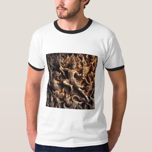 "Snyggt Manar tryckt T-Shirt - fet design, komf (Framsida)