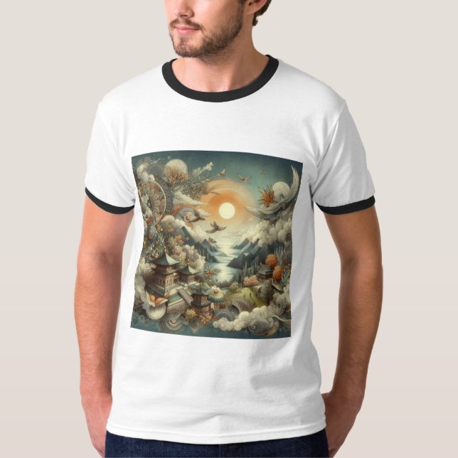 "Snyggt Manar tryckt T-Shirt - fet design, komf (Framsida)