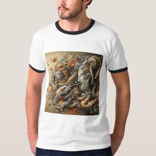 "Snyggt Manar tryckt T-Shirt - fet design, komf (Framsida)