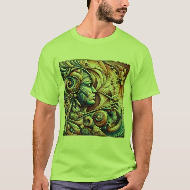 "Snyggt Manar tryckt T-Shirt - Trendig Graphic Te (Framsida)