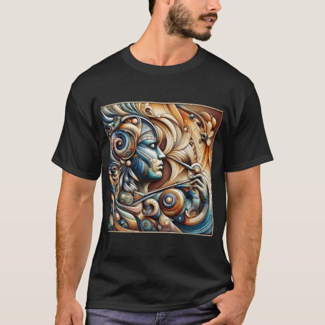 "Snyggt Manar tryckt T-Shirt - Trendig Graphic Te (Framsida)