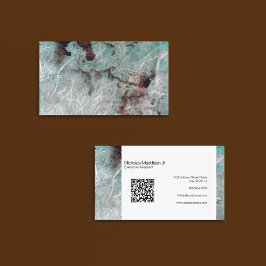 Snyggt Marble Abstrakt Modern Grunge Mint Brown Visitkort
