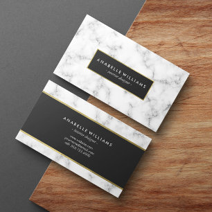 Snyggt Marble och Faux Gold Foil Visitkort