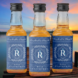 Snyggt marinmonogram Ram Spritflaskor Etikett