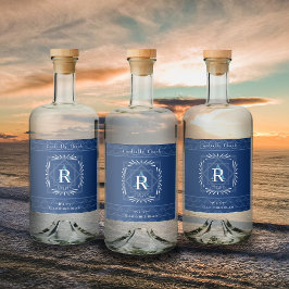 Snyggt marinmonogram Ram Spritflaskor Etikett