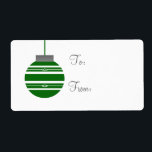 Snyggt Märkre för utsmyckning av Helgdag, Mörk grö Fraktsedel<br><div class="desc">Elegant och glam-Snyggt Märkre för Helgdag av ornament Gift. Lägg till lite helgdag till alla julklappar den här säsongen! Namnen till överlämnande- och presentmottagare får skrivas för hand. Text kan också tas bort så att du kan skriva ut märkre för presentkort för personlig på din egen hemskrivare.</div>