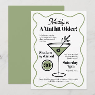 Snyggt Martini bjuder in alla åldrar på födelsedag Inbjudningar