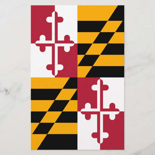 Snyggt Maryland Statlig flagga Design Brevpapper (Framsida)