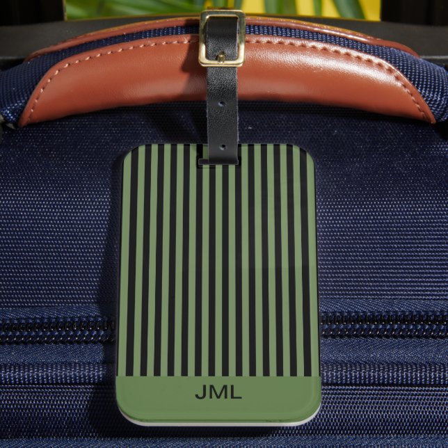 Snyggt Masculine Mörk grönt och Black Rand Bagagebricka (Framsida Insitu 2)