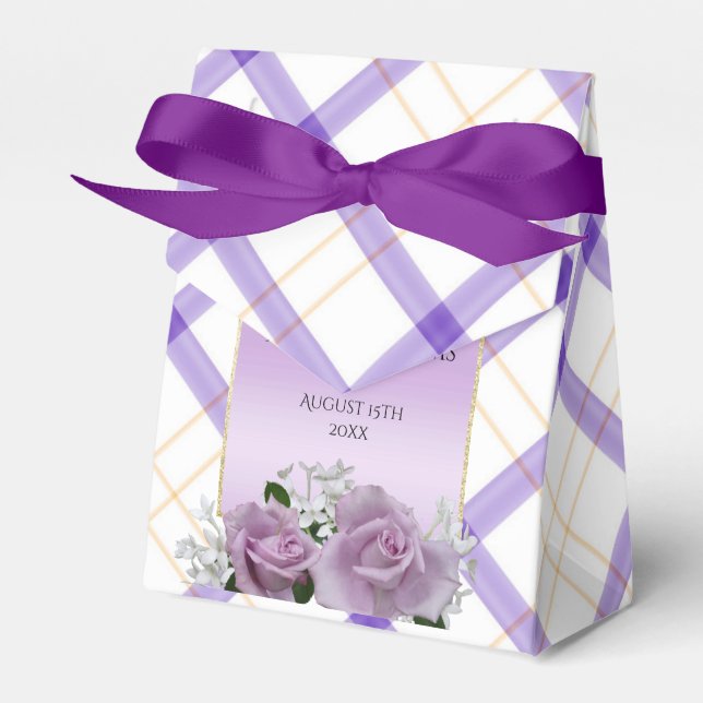 Snyggt Mauve Blommigt Birthday Presentaskar (Framsidan Sidan)