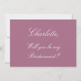 Snyggt Mauve Bridesmaid Frieri kort
